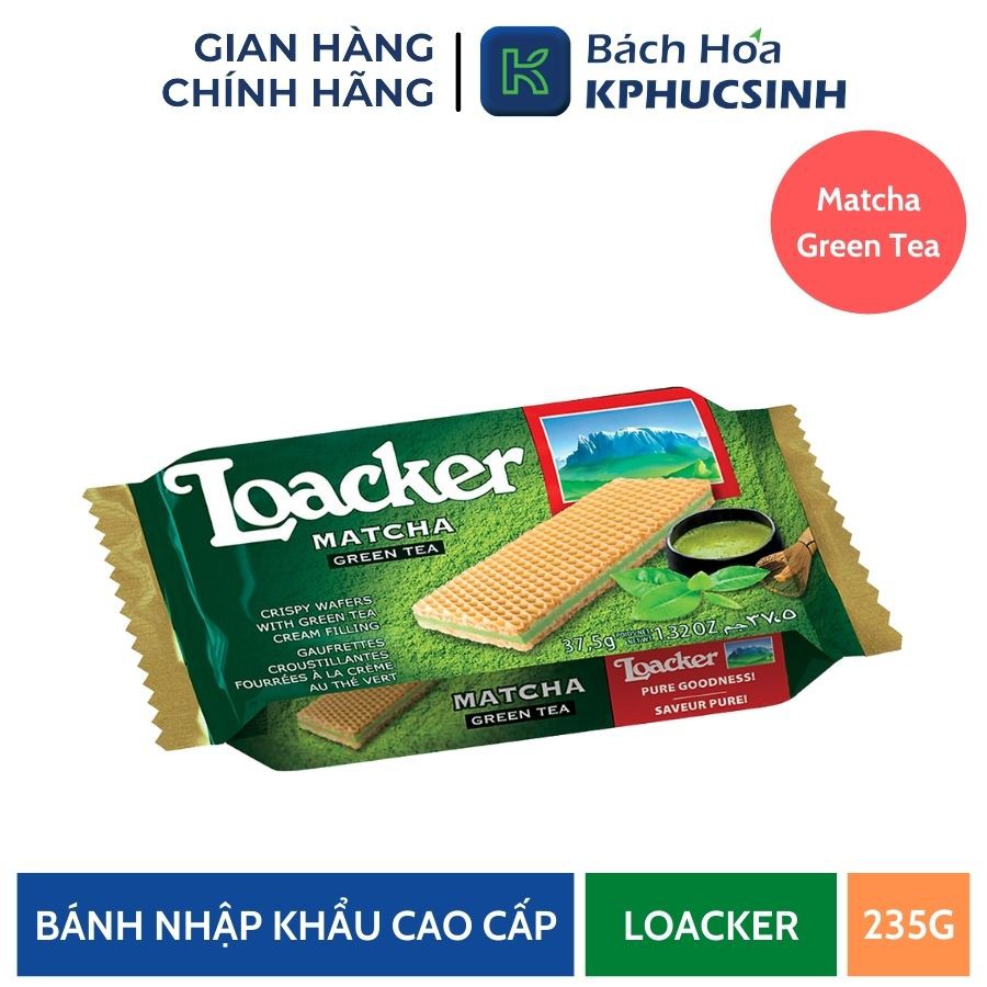 Bánh xốp Loacker Matcha green tea KPHUCSINH - Hàng Chính Hãng