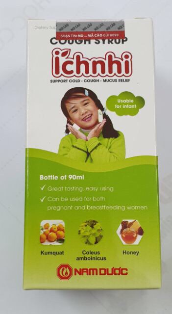 Siro Ho Cảm Ích Nhi chai 90ml ( dùng được cho trẻ so sinh, trẻ trên 3 tuổi, phụ nữ có thai , cho con bú.....)