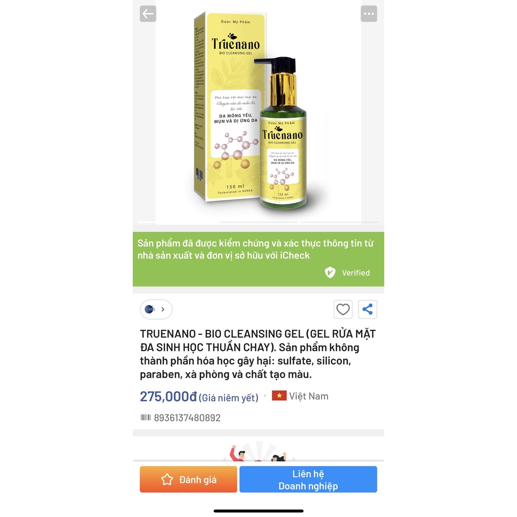 TRUENANO - BIO CLEANSING GEL  150ML