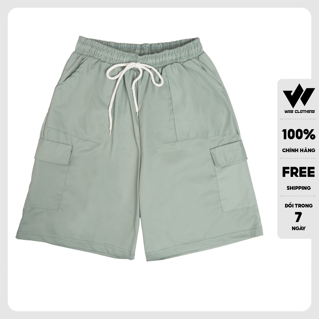 Quần short ngố kaki túi hộp WIIS unisex Trơn sort nam nữ phong cách ulzzang