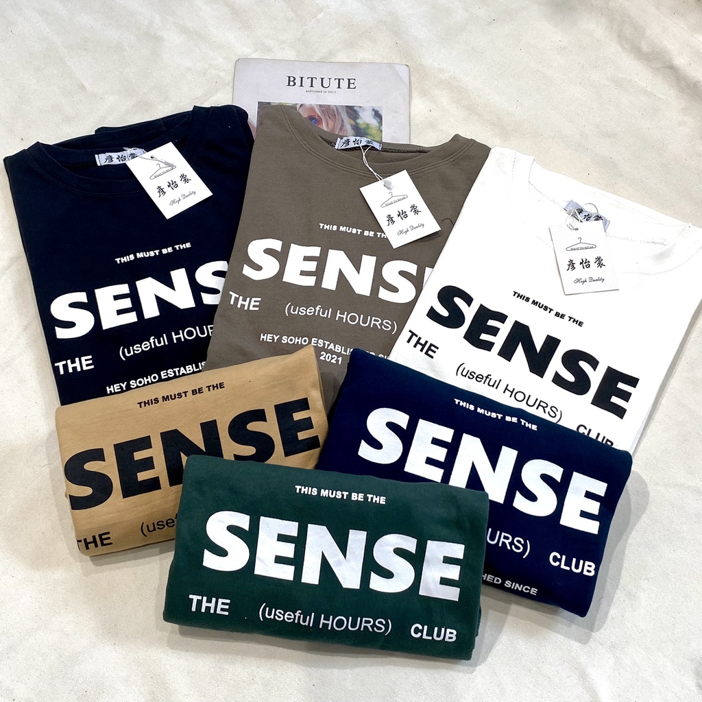 Áo thun tay lỡ SENSE Áo thun Quảng Châu In Unisex phông nam nữ oversize Hàn Quốc, Áo thun tay lỡ in unisex