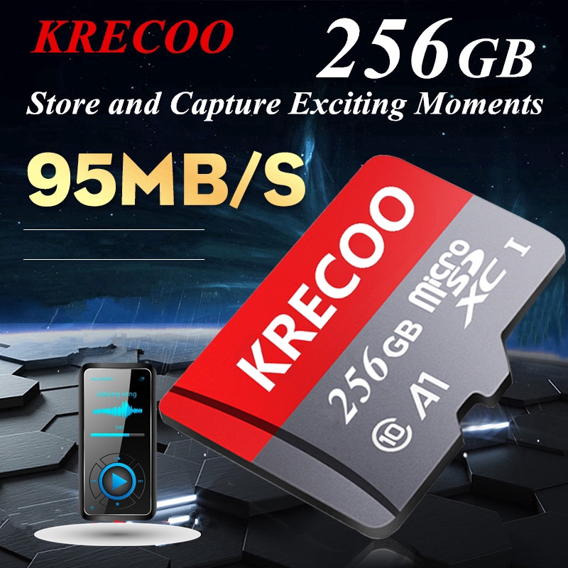 Thẻ Nhớ  Micro Sd Krecoo Tốc Độ Lên Đến 100mb/s Cấp Class10 Dung Lượng 32gb / 64gb / 128gb / 256gb