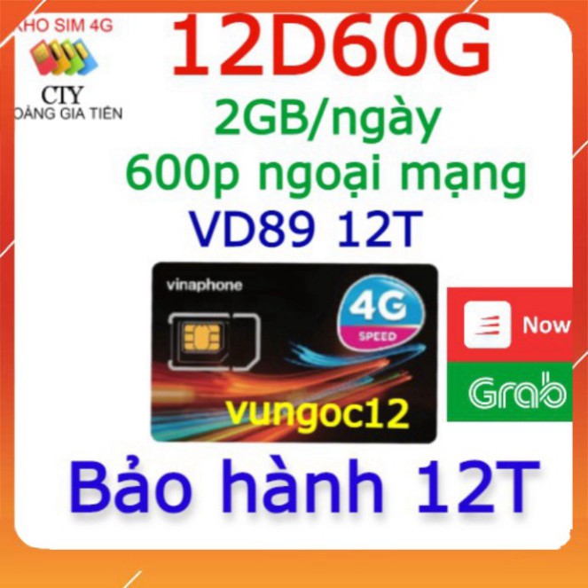 TẶNG QUÀ  [ MIỄN PHÍ 12T] SIM 4G VINA GÓI VD89 VÀ ĐỈNH 60G=2GB/NGÀY MIỄN PHÍ 12T KHÔNG CẦN NẠP TIỀN TẶNG QUÀ