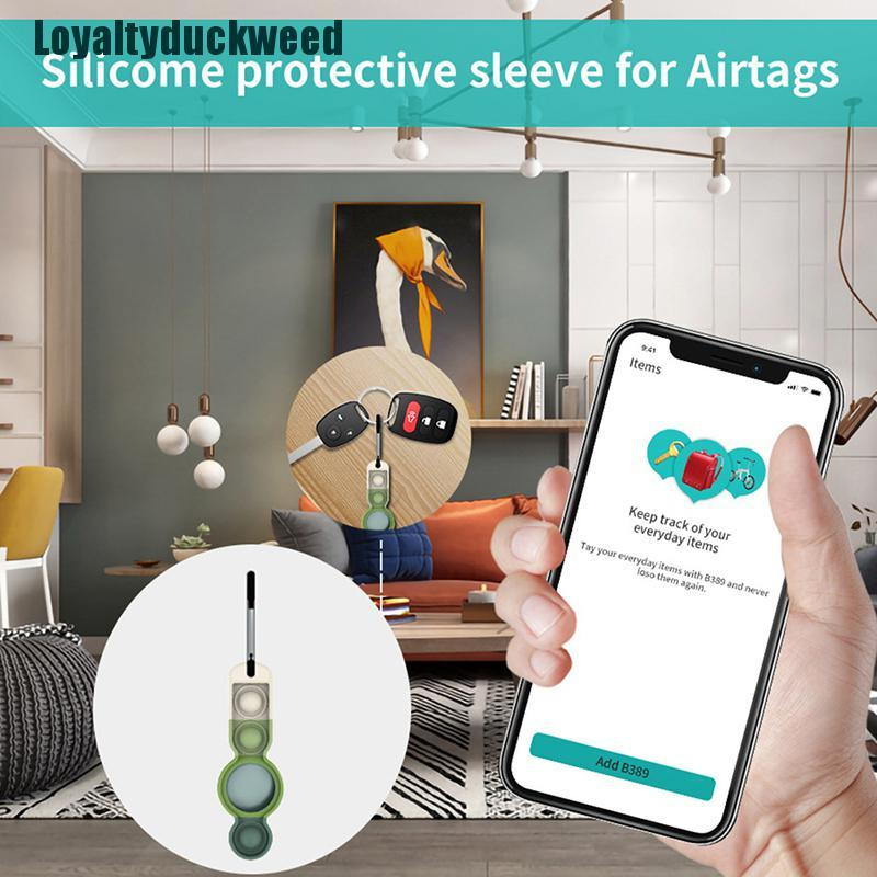 Vỏ Bảo Vệ Hộp Sạc Tai Nghe Airtag Bằng Silicon Kèm Móc Khóa Tiện Dụng