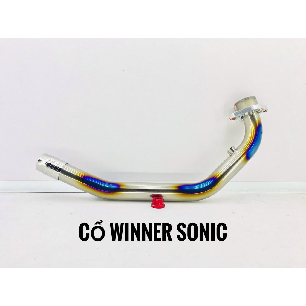 Cổ pô titan mẫu bóng gắn xe Winner 150, Winner X, Winner V3, Sonic