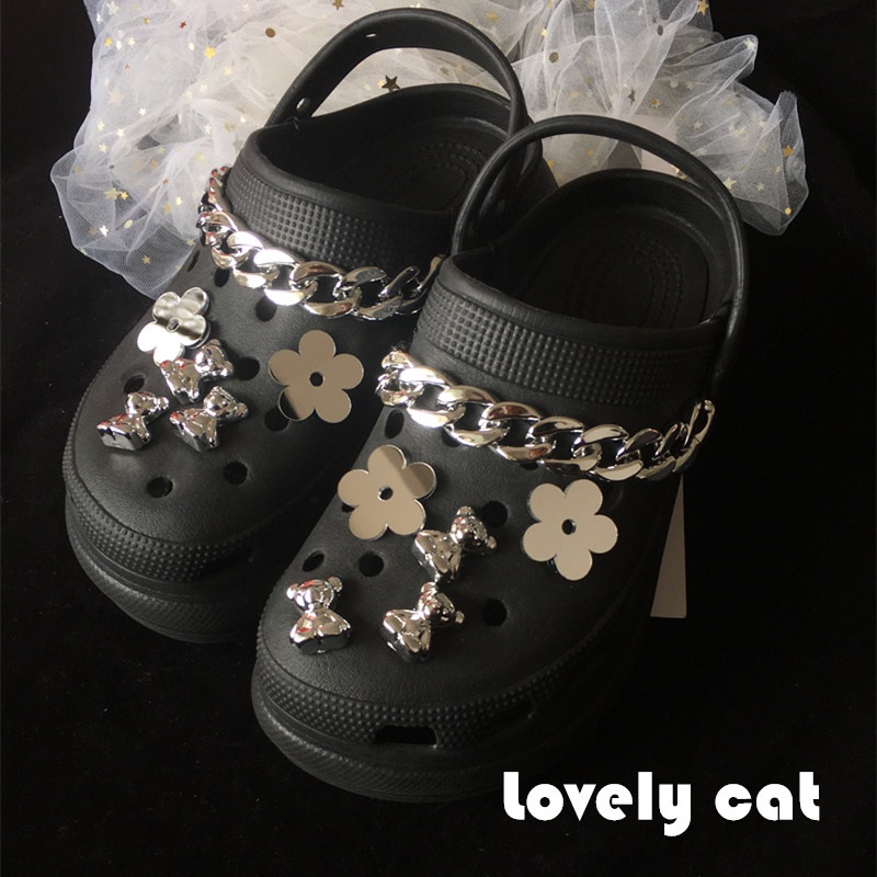 Nhãn Dán Dép sticker dépDép Crocs Hình Quả Dứa Phối Dây Xích Đôi Độc Đáo Thời Trang DIY | Dép Crocs Jibbitz Thiết Kế Độc Đáo Thời Trang Cao Cấp