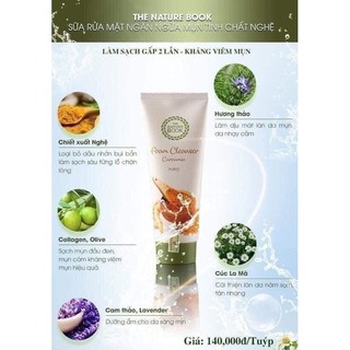 Sữa rửa mặt tinh chất nghệ foam cleanser curcumun the nature book