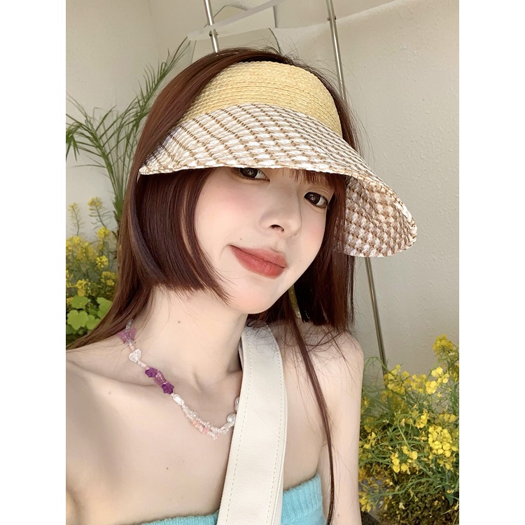 Nón Cói Rộng Vành Hở Chóp Chống Nắng Thời Trang Đi Biển Mùa Hè Phong Cách Hàn Quốc Cho Nữ