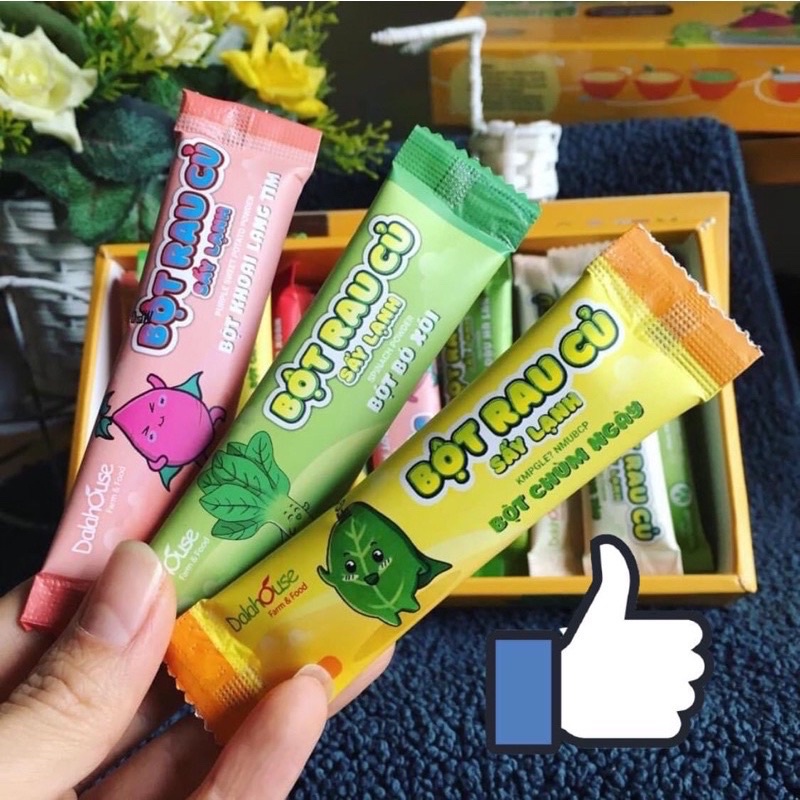 Bột rau củ cho bé - Dalahouse - chống táo bón, rau củ sấy lạnh 100% nguyên chất - 1 hộp 20 gói