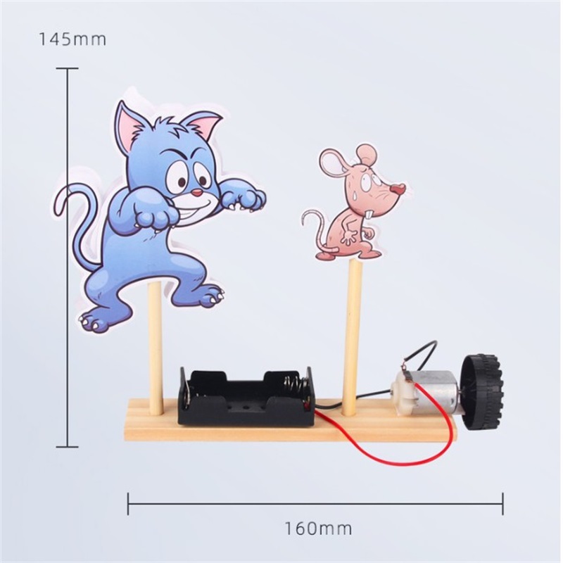 Bộ Đồ Chơi Thí Nghiệm Khoa Học Hình Mèo Và Chuột Bằng Gỗ Dành Cho Trẻ Em DIY