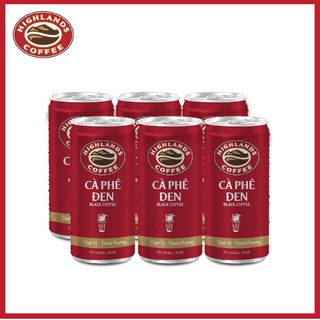 Cà phê đen đá highlands coffee 185ml/lon - lốc 6 lon