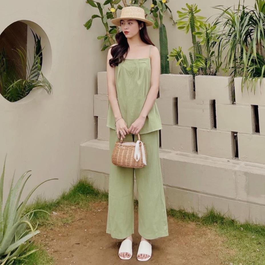 Set đồ nữ cá tính, set quần dài áo hai dây đi chơi sang chảnh mùa hè đẹp 8A00108 JKR | BigBuy360 - bigbuy360.vn