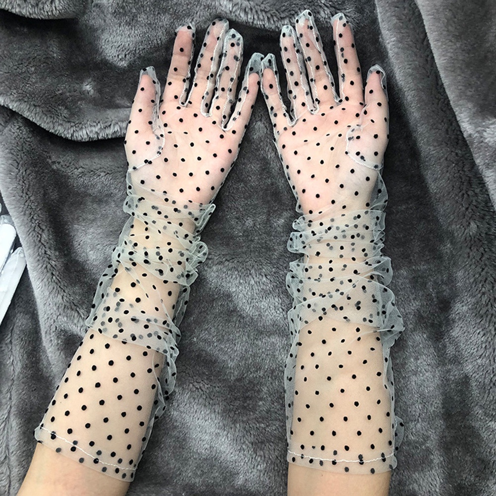 Găng Tay Lưới Ren Siêu Mỏng Trong Suốt Chống Nắng Thời Trang Mùa Hè Tinh Tế Cho Nữ