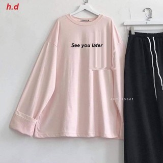 Sét áo You later + Quần SpunÁo phông dài tay chất da cá mix quần boom chun ống dáng dàiphong cách hàn quốcunisex