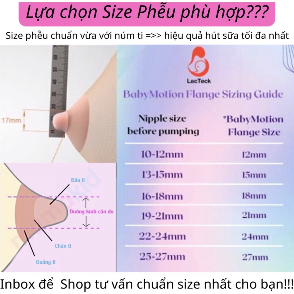 Phễu hút sữa Lacteck Baby Motion silicon mềm chính hãng USA