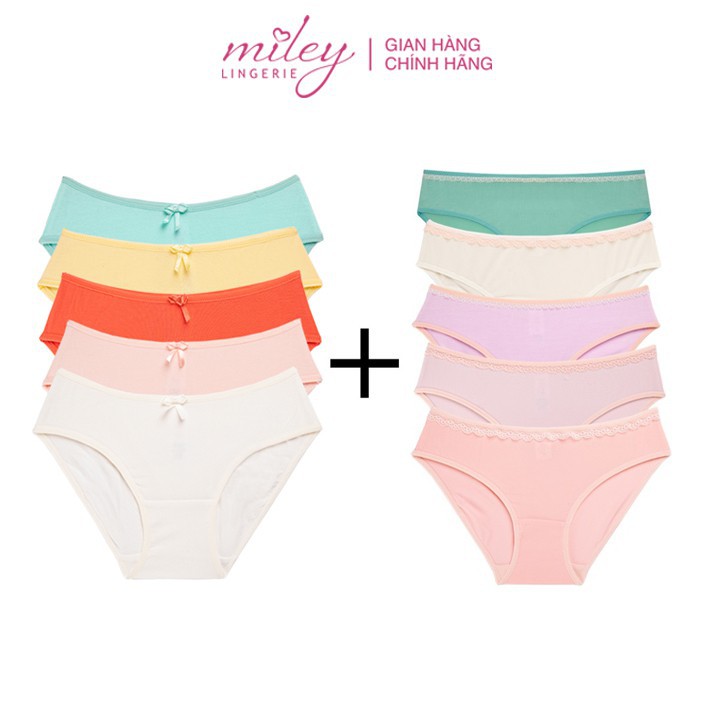 Combo 5 Quần Lót Nữ Modal + 5 Thun Lạnh Miley Lingerie BCS- BMS (Màu ngẫu nhiên)