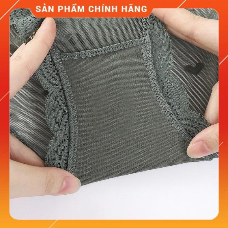 Quần Lót Nữ ❤️ Quần Lót Ren Họa Tiết Tim Thắt Nơ Hông Sexy Điệu Đà mẫu 039