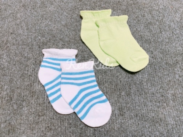 Set 5 đôi Vớ/ tất sơ sinh màu và sọc cho bé (2-6m)