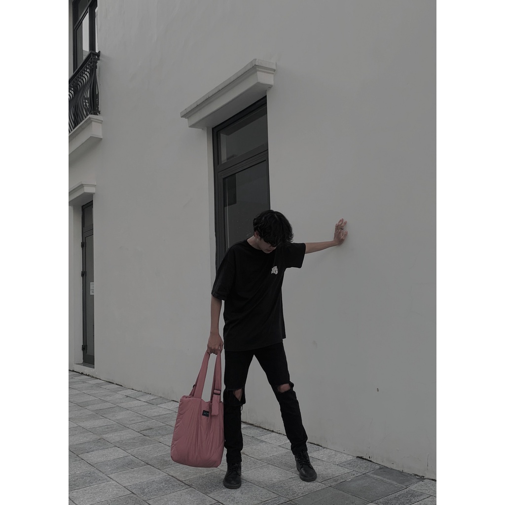 Túi tote túi đeo vai trần bông WEME tote bông hồng phấn