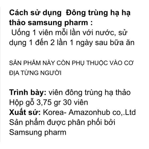 [HÀNG MỚI VỀ] Đông Trùng Hạ Thảo Hộp Gỗ Trắng 60V Hàn Quốc [ Hàng Mới Về ]