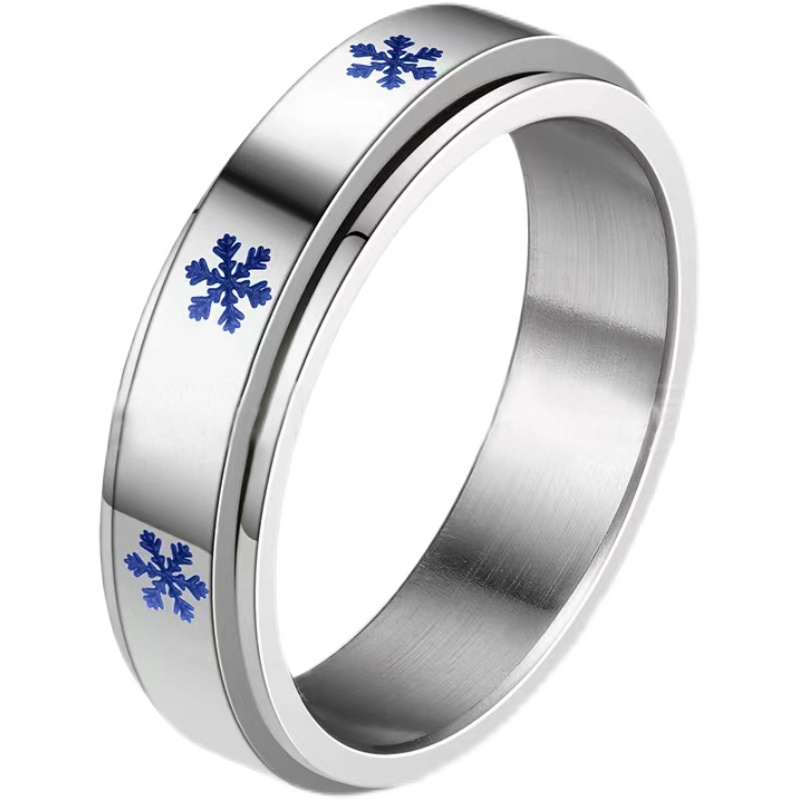 Nhẫn nam nữ tròn Unisex màu bạc Thời trang PUN chất liệu Titan đẹp đơn giản - Nhẫn Flake Ring