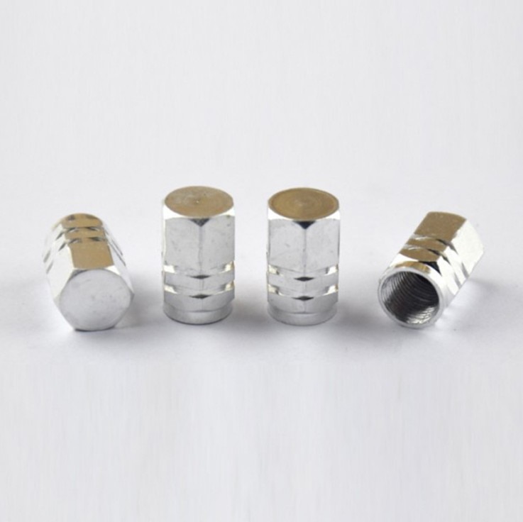 Set 4 Nắp Van Bánh Xe Bằng Nhôm Hình Lục Giác
