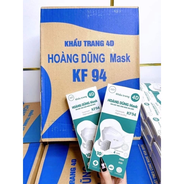 Khẩu Trang 4D KF94 Hoàng Dũng Mask gói 10 cái