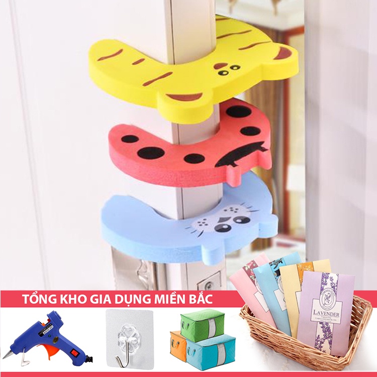 Miếng Xốp Cài CHẶN CỬA HÌNH THÚ Đáng Yêu Chống Kẹp/Kẹt Tay Bé - Chống Va Đập Cửa Sập, Chặn Gió