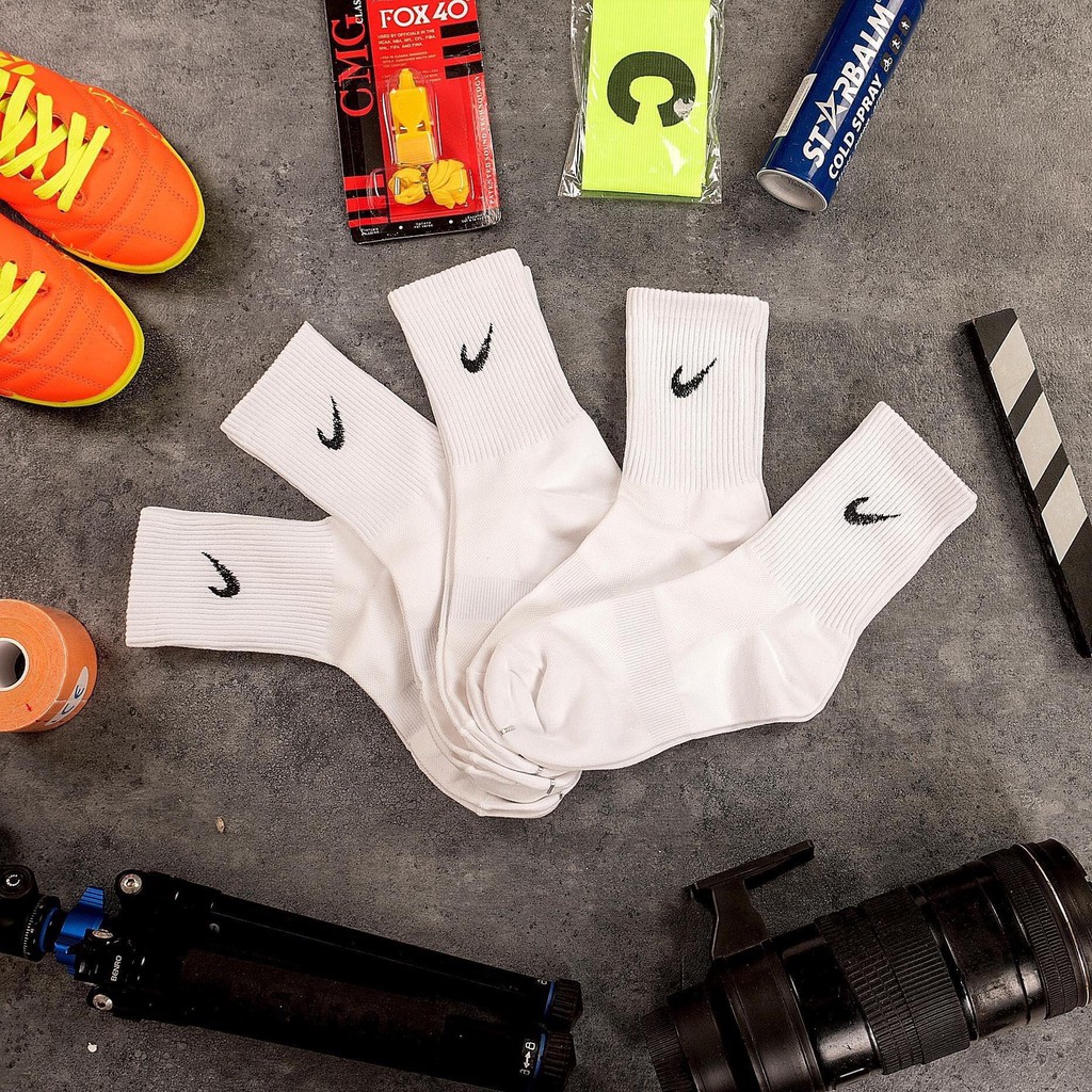 Tất dệt kim Nike cổ trung, đi đá bóng, tập gym, thể thao, du lịch