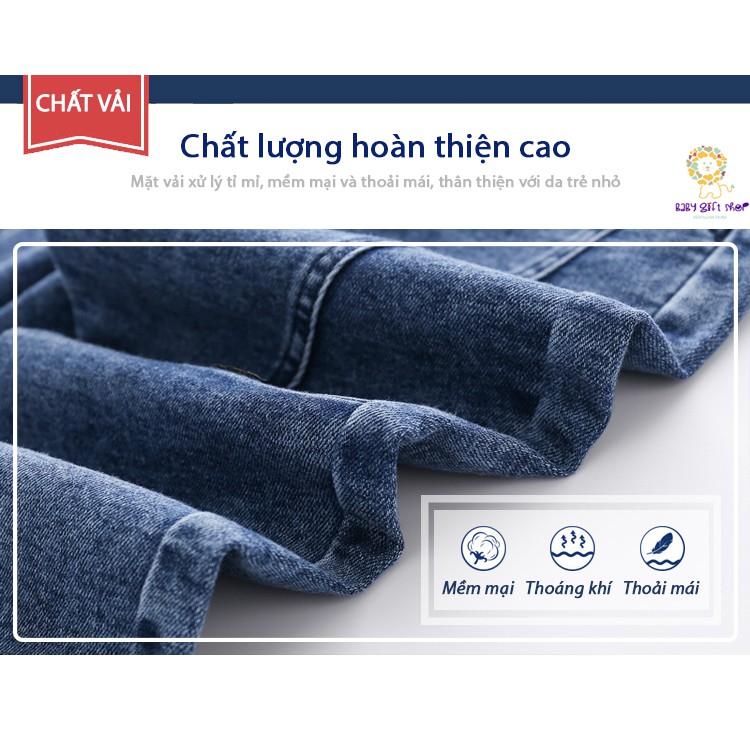 Quần jean trẻ em quần bò bé trai quần dài trẻ em trai Katoofely WELLKIDS WAPYPY bo gấu thời trang mẫu mới 2021