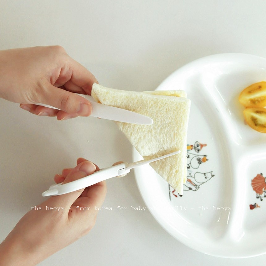 KÉO SỨ CẮT ĐỒ ĂN DẶM CHO BÉ KÈM HỘP ĐỰNG DAILYLIKE BONBON HÀN QUỐC