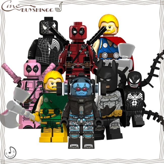 Mô Hình Đồ Chơi Lego Nhân Vật Deadpool / Batman Màu Hồng Có Nhạc