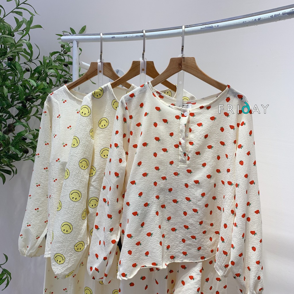 Bộ đồ ngủ chất đũi nhăn dáng dài nhiều hoạ tiết Friday | BigBuy360 - bigbuy360.vn