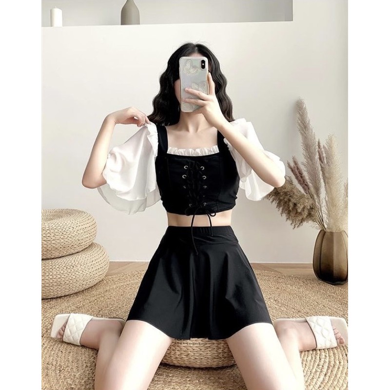 [Có sẵn] Set đồ bơi bikini tay cánh tiên có dây điều chỉnh rộng chật ~ ORRIN CLOSET | BigBuy360 - bigbuy360.vn
