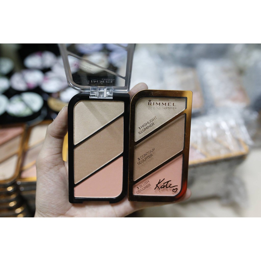 Bảng Phấn Highlight + Tạo Khối + Má Hồng Rimmel Kate Sculpting And Highlighting Kit