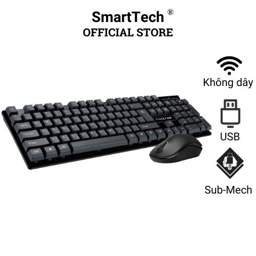 Bộ bàn phím chuột không dây TF100 Black Widow Công nghệ theo dõi quang học TFLEX
