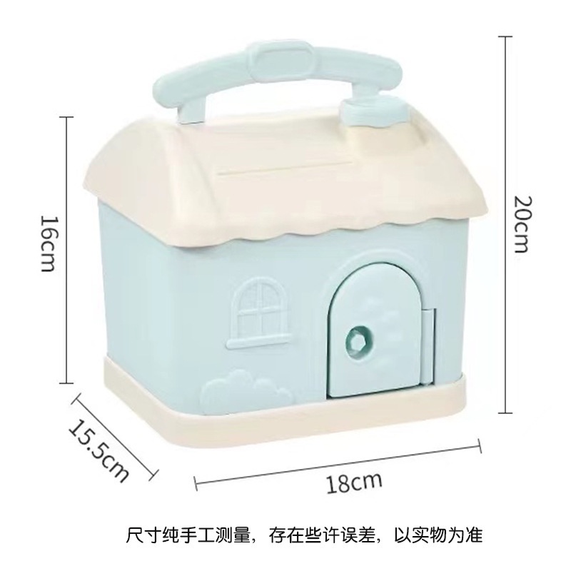 Két sắt mini, ống heo hình ngôi nhà ( kèm sticker 3D) dễ thương cho bé - đồ chơi thông minh Bi House