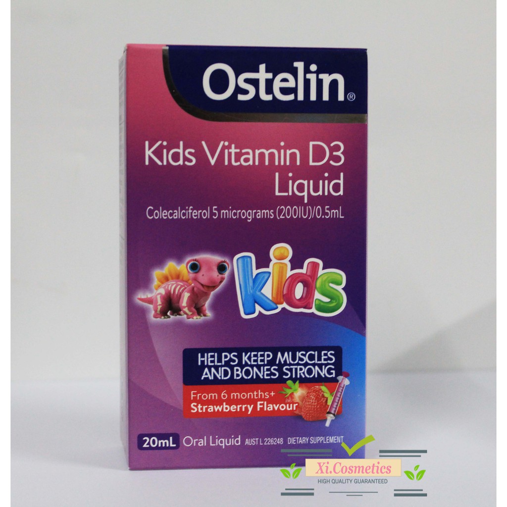 [ Date 06.2023 ] Siro dạng nước Ostelin Kids Vitamin D3 Liquid 20ml chống còi xương cho bé