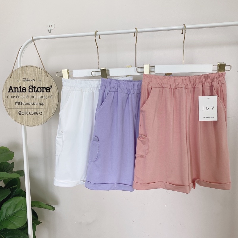 Quần Short Túi Gấu Unisex 🦋 Quần Đùi Nữ Gấu Gập 4 Màu 🦋 | BigBuy360 - bigbuy360.vn