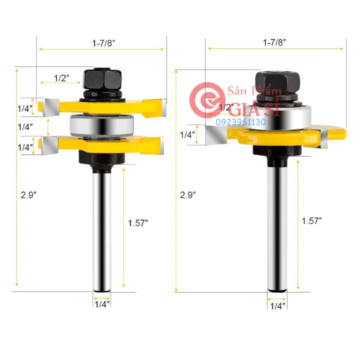 MŨI PHAY GHÉP VÁN SÀN, MŨI SOI GHÉP VÁN GỖ DÀY 13-19MM ❤️freeship❤️
