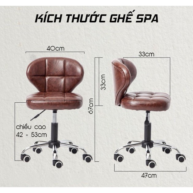 Ghế xoay spa có tựa, ghế phun xăm cao cấp TM838X