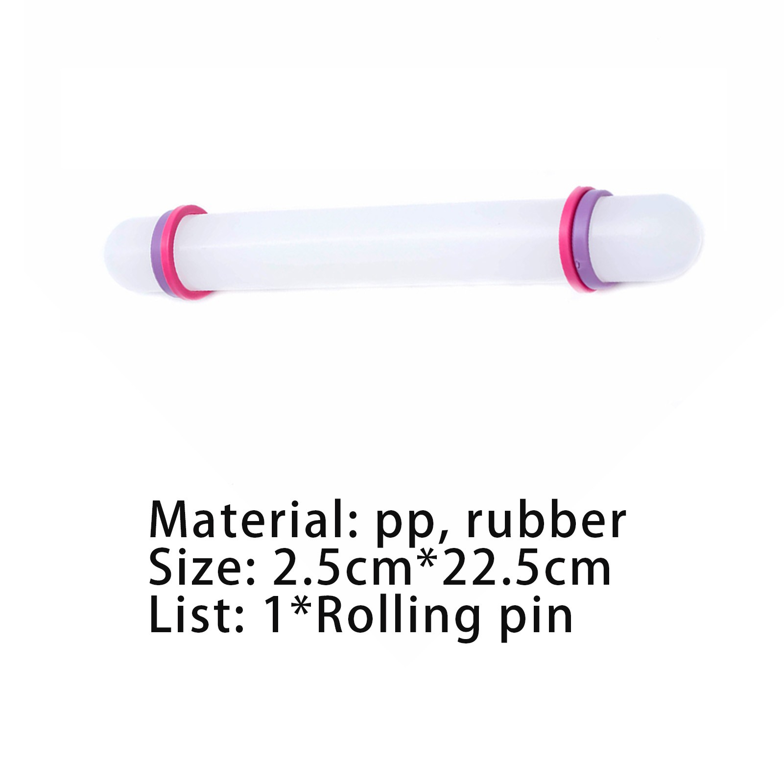 shopeestore House  Life PP Kitchen Roller Cupcake Decorating Rolling Pin Simple for Home