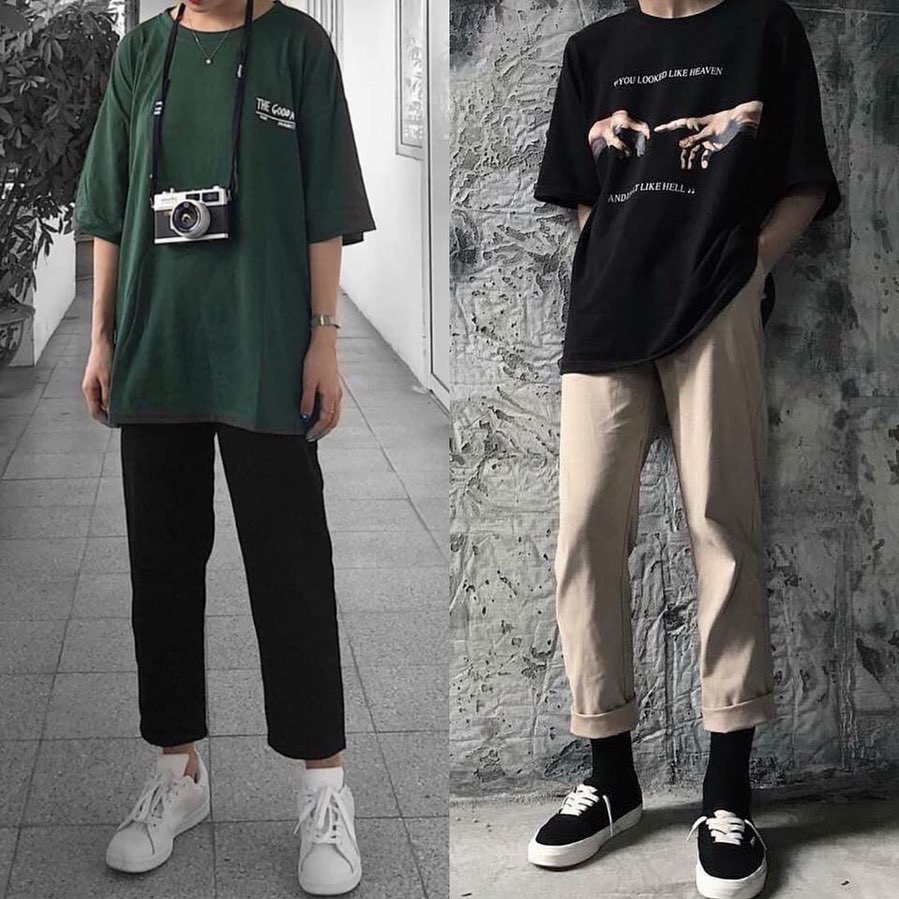 Quần Baggy Pant Kaki Đen &amp; Kem Kiểu Dáng Unisex Nam Nữ Giá Rẻ Chất Liệu Kaki Co Giãn Đẹp