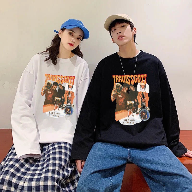 Áo Thun Hip Hop Tay Dài Phong Cách Harajuku Mỹ Thiết Kế Mới 2022 Thời Trang Xuân Thu