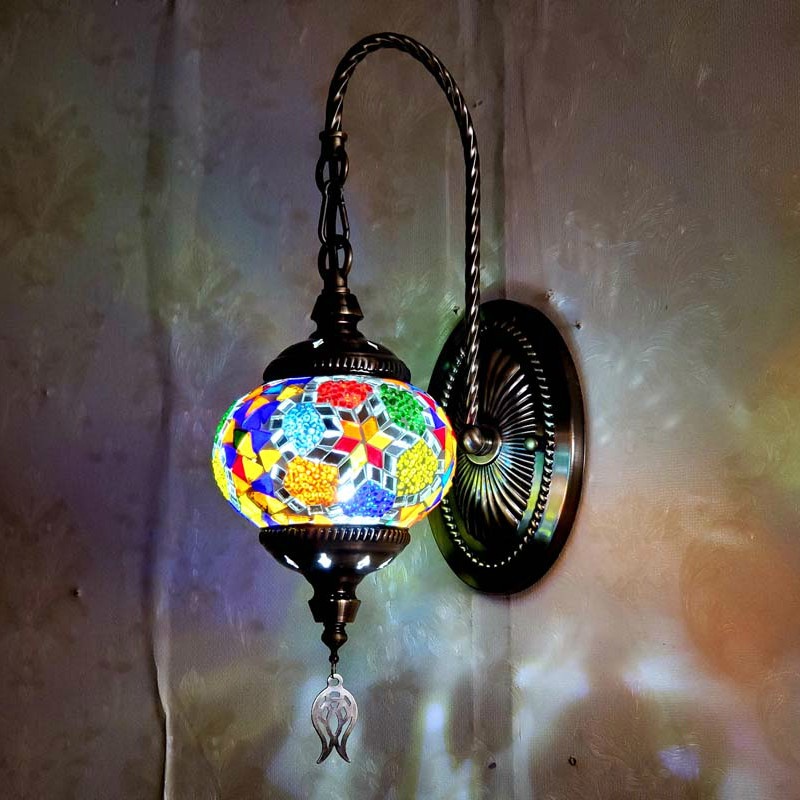Đèn Gắn Tường / Kính Trong Nhà Đường Kính 13cm Họa Tiết Mosaic Thổ Nhĩ Kỳ Lãng Mạn