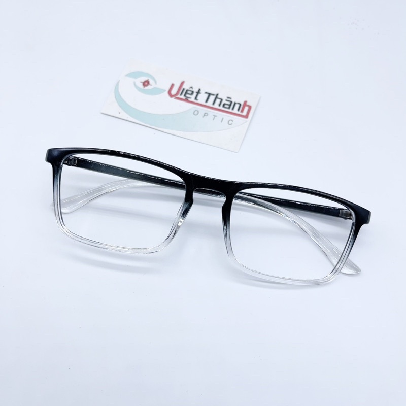 Gọng kính cận vuông ombre lắp được cận viễn loạn unisex tiktok mã L ombre
