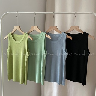 Áo tank top len gân mềm co giãn