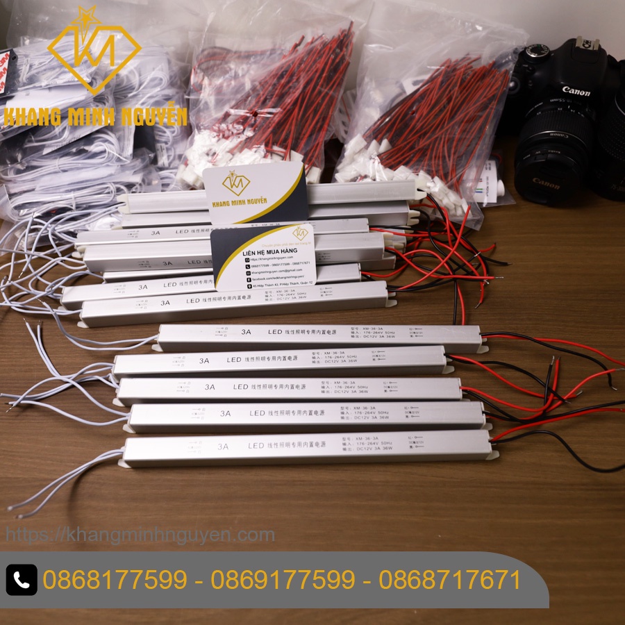Nguồn đũa siêu nhỏ 12V - 1,5A/2A/3A/4A/5A - 18W/24W/36W/48W/60W chuyên dùng cho đèn led dây 12V, led cuộn 12V