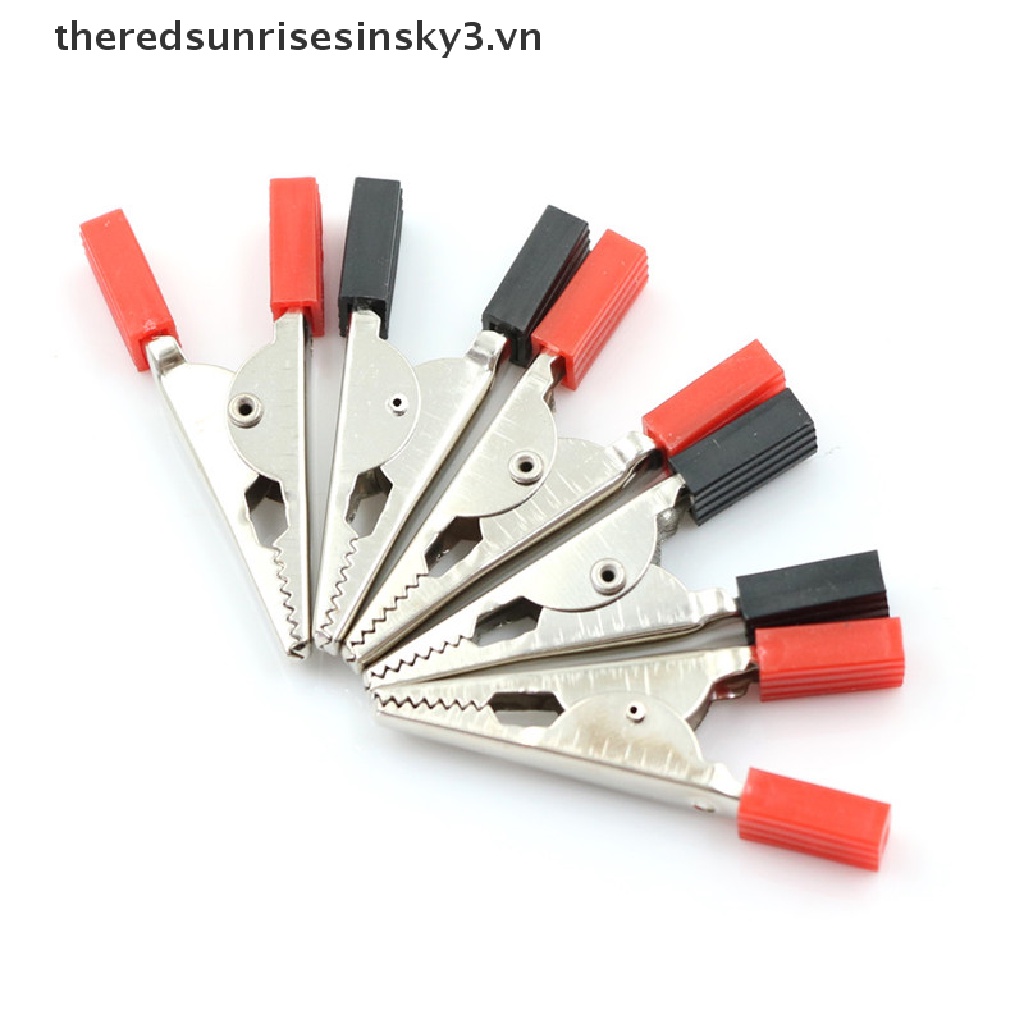 Set 5 Kẹp Cá Sấu Thử Điện Tay Cầm Nhựa 50mm