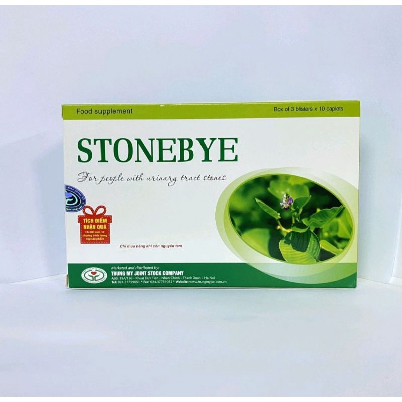 Stonebye ⚡ HaiLinh pharmacy ⚡ Hộp 30 viên Hỗ trợ giảm sỏi thận, tiết niệu, bàng quang